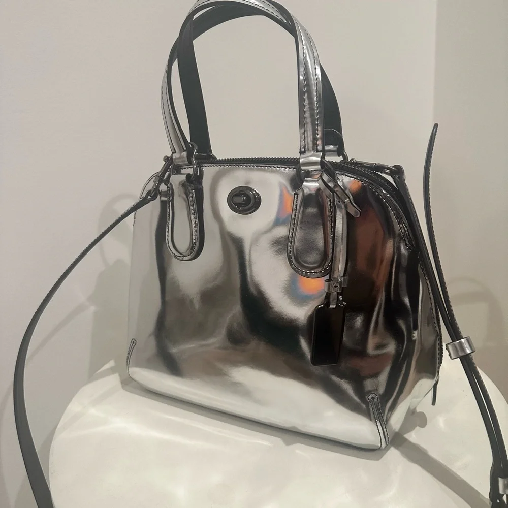 Coach Prince Street Mini Satchel - Mirrored Metallic - Picture 2 of 6